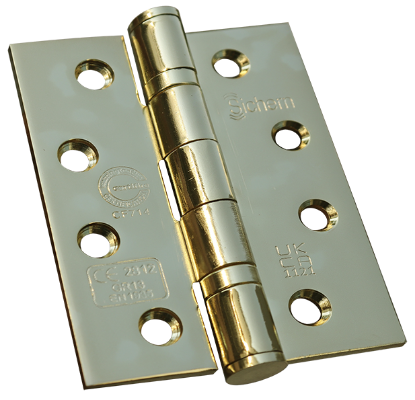 Picture of STAINLESS STEEL BALL BEARING HINGE - PAIR - CE13 | 100 X 76 X 3MM | ELECTRO BRASS | HANG UP BOX