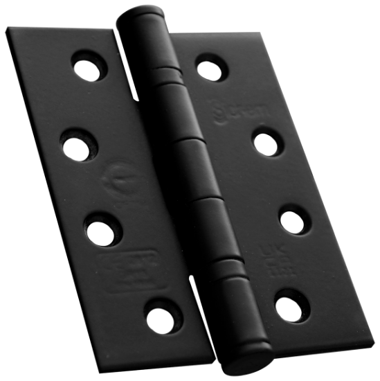 Picture of STAINLESS STEEL BALL BEARING HINGE - PAIR - CE13 | 100 X 76 X 3MM | MATT BLACK | HANG UP BOX