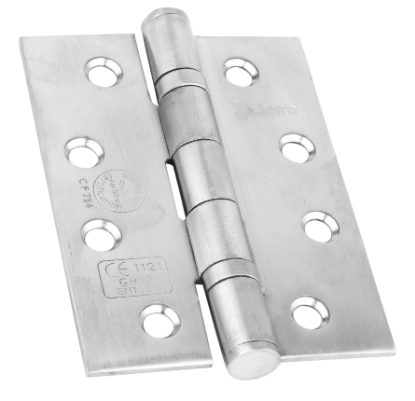 Picture of STAINLESS STEEL BALL BEARING HINGE - 1 1/2 PAIR - CE13 | 100 X 76 X 3MM | SATIN | SICHERN BOX