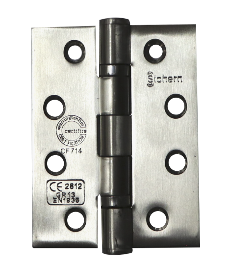 Picture of STAINLESS STEEL BALL BEARING HINGE - 6 PAIR C/W INTUMESCENT  | 100 X 76 X 3MM | SATIN | SICHERN BOX