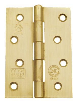 Picture of PLAIN BEARING CE7 BUTT HINGE - PAIR  | 76MM | ELECTRO BRASS | PRINTED POLYBAG