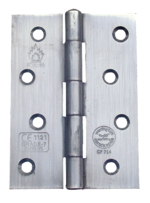 Picture of PLAIN BEARING CE7 BUTT HINGE - PAIR  | 76MM | SATIN CHROME | PRINTED POLYBAG