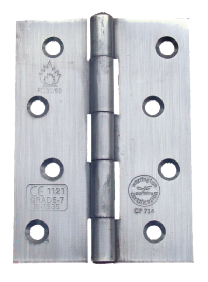 Picture of PLAIN BEARING CE7 BUTT HINGE - PAIR  | 76MM | SATIN CHROME | PRINTED POLYBAG