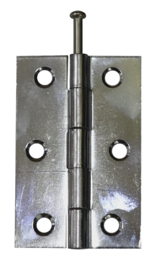 Picture of LOOSE PIN LIGHT BUTT HINGE - PAIR | 76 MM | CHROME PLATED | PRINTED POLYBAG