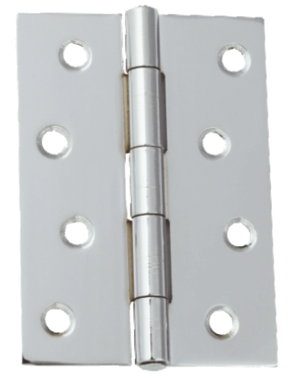 Picture of LIGHT BUTT HINGE - PAIR | 100MM | BRIGHT ZINC PLATED | PRINTED POLYBAG