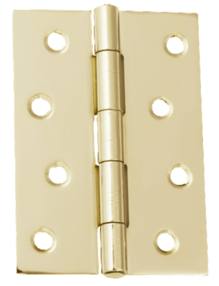 Picture of LIGHT BUTT HINGE - PAIR | 100MM | ELECTRO BRASS | PRINTED POLYBAG
