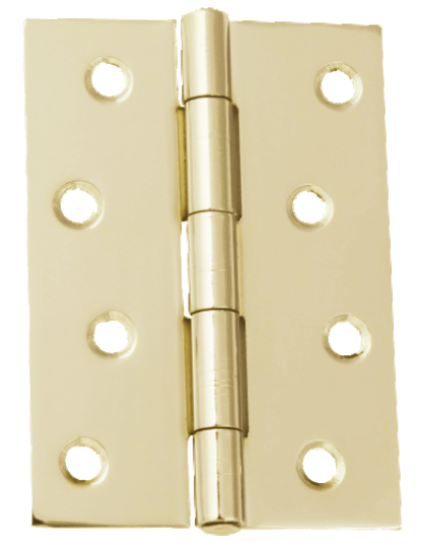 Picture of LIGHT BUTT HINGE - PAIR | 100MM | ELECTRO BRASS | PRINTED POLYBAG