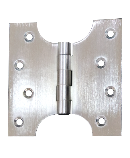 Picture of BRASS PARLIAMENT HINGE C/W SCREWS - PAIR - 4MM | 100 X 50 X 100 | SATIN CHROME | SICHERN BOX