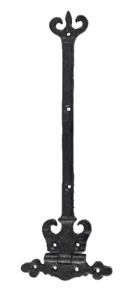 Picture of BLACK ANTIQUE CROWN / CORONET HINGE - PAIR  | 300MM | EPOXY BLACK | SICHERN BOX
