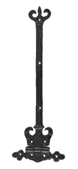 Picture of BLACK ANTIQUE CROWN / CORONET HINGE - PAIR  | 300MM | EPOXY BLACK | SICHERN BOX