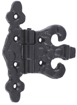 Picture of BLACK ANTIQUE UNEQUAL HINGE - PAIR  | 89MM | EPOXY BLACK | SICHERN BOX