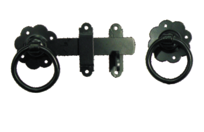 Picture of RING GATE LATCH - PLAIN RING - PREPACK | 150MM | EPOXY BLACK | PRINTED POLYBAG