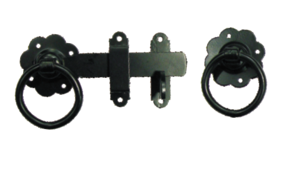 Picture of RING GATE LATCH - PLAIN RING - PREPACK | 150MM | EPOXY BLACK | PRINTED POLYBAG
