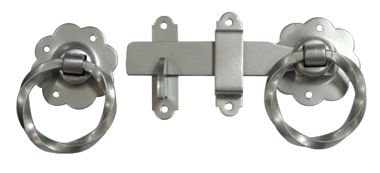 Picture of RING GATE LATCH - TWISTED RING  | 150MM | GALVORITE SILVER | PRINTED POLYBAG