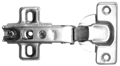 Picture of SPRUNG CABINET HINGE - INC PLATE | 35MM | NICKEL PLATED | PRINTED POLYBAG