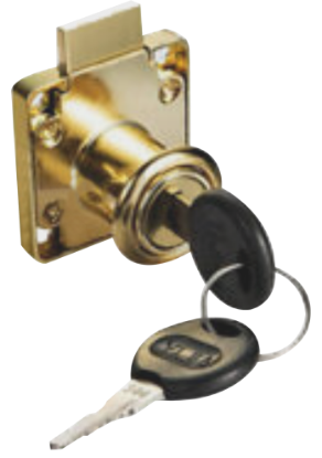 Picture of CYLINDER DRAWER LOCK  | 63MM | BRASS | PRINTED POLYBAG