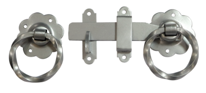Picture of RING GATE LATCH - TWISTED RING - PREPACK | 150MM | GALVORITE SILVER | HANG UP BOX