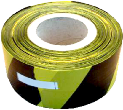 Picture of BARRIER TAPE  | 75MM X 500M | BLACK / YELLOW  | POLYBAG