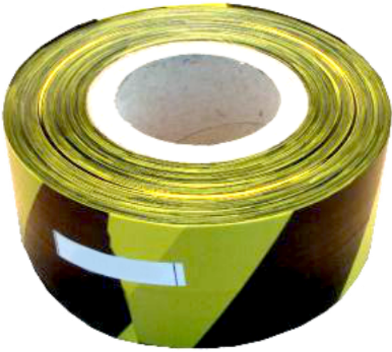 Picture of BARRIER TAPE  | 75MM X 500M | BLACK / YELLOW  | POLYBAG