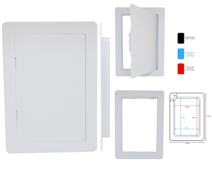 Picture of ACCESS PANEL PVC  SURFACE FIT | 150x100mm | WHITE |  POLYBAG WITH EURO SLOT