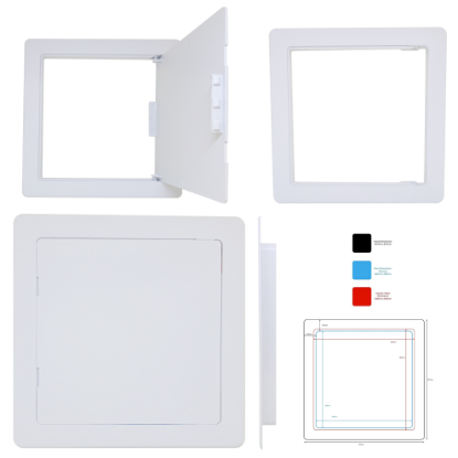 Picture of ACCESS PANEL PVC  SURFACE FIT | 300x300mm | WHITE |  POLYBAG WITH EURO SLOT
