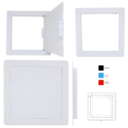 Picture of ACCESS PANEL PVC  SURFACE FIT | 350x350mm | WHITE |  POLYBAG WITH EURO SLOT