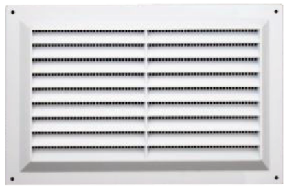 Picture of LOUVRE VENTILATOR C/W MESH | 75MM X 150MM | WHITE PVC | POLYBAG