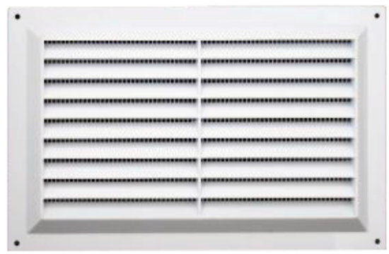 Picture of LOUVRE VENTILATOR C/W MESH | 75MM X 150MM | WHITE PVC | POLYBAG