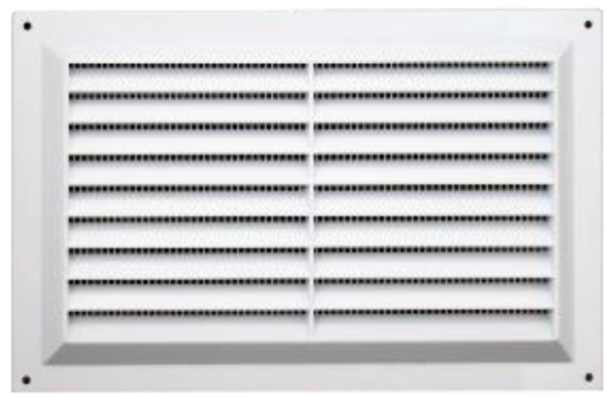 Picture of LOUVRE VENTILATOR C/W MESH | 75MM X 225MM | WHITE PVC | POLYBAG