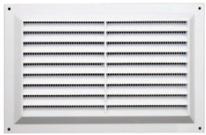 Picture of LOUVRE VENTILATOR C/W MESH | 225MM X 225MM | WHITE PVC | POLYBAG