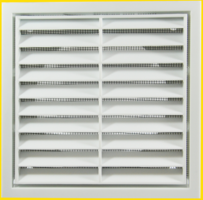 Picture of FIXED VENT FOR 100MM DUCT C/W FLYSCREEN | 140MM X 140MM | WHITE PVC | POLYBAG