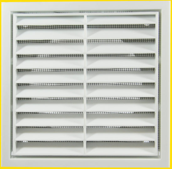 Picture of FIXED VENT FOR 100MM DUCT C/W FLYSCREEN | 140MM X 140MM | WHITE PVC | POLYBAG