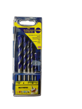 Picture of MULTIPURPOSE DRILL BIT SET MASONARY, WOOD, METAL, CERAMIC, POCELAIN, GLASS | 5,6,7,8,10MM | OTHER | BLISTER