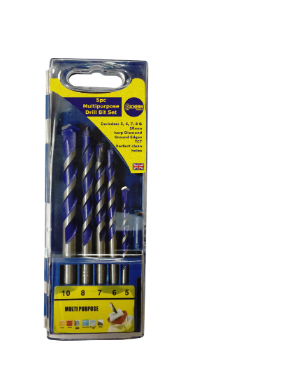 Picture of MULTIPURPOSE DRILL BIT SET MASONARY, WOOD, METAL, CERAMIC, POCELAIN, GLASS | 5,6,7,8,10MM | OTHER | BLISTER