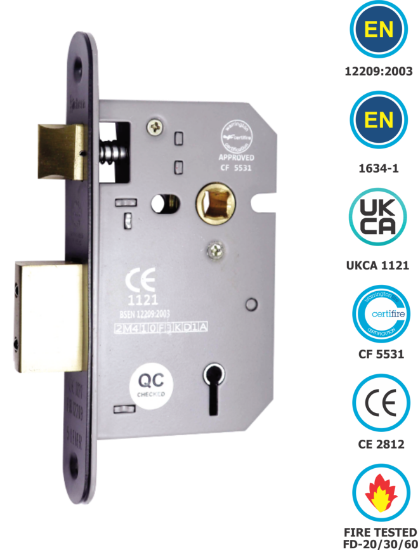 Picture of 5 LEVER SASH LOCK CE RADIUS CORNER | 2.5" (65MM) | MATT BLACK | SICHERN BOX